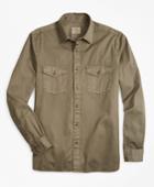 Brooks Brothers Men's Garment-dyed Cotton Twill Sport Shirt