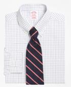 Brooks Brothers Men's Non-iron Relaxed Fit Windowpane Dress Shirt