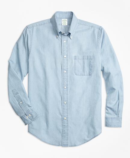 Brooks Brothers Milano Fit Indigo Chambray Sport Shirt