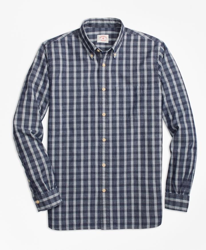 Brooks Brothers Men's Check Chambray Sport Shirt