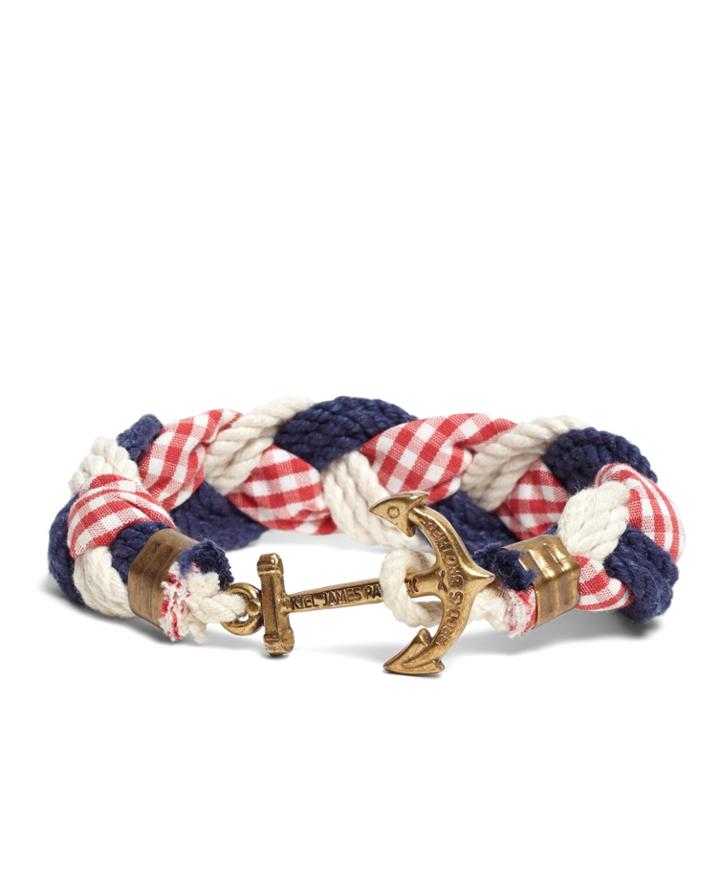 Brooks Brothers Men's Kiel James Patrick Gingham Braided Bracelet