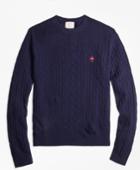 Brooks Brothers Men's Lambswool Cable Crewneck Sweater