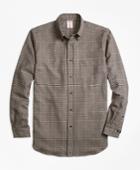 Brooks Brothers Men's Madison Fit Saxxon Wool Houndstooth Sport Shirt