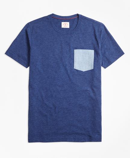 Brooks Brothers Floral Pocket Heathered Jersey T-shirt