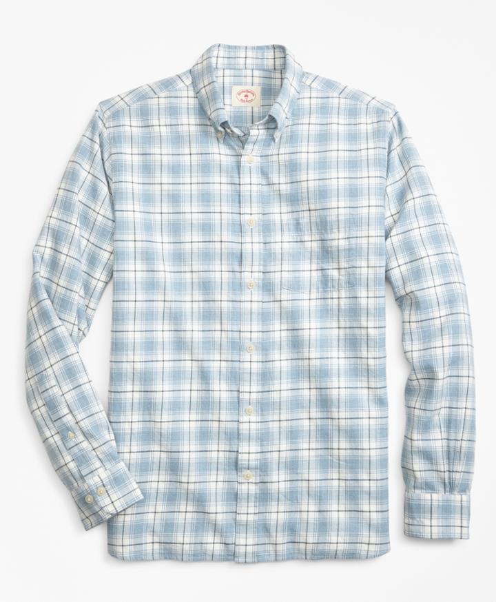Brooks Brothers Men's Plaid Summer Twill Sport Shirt