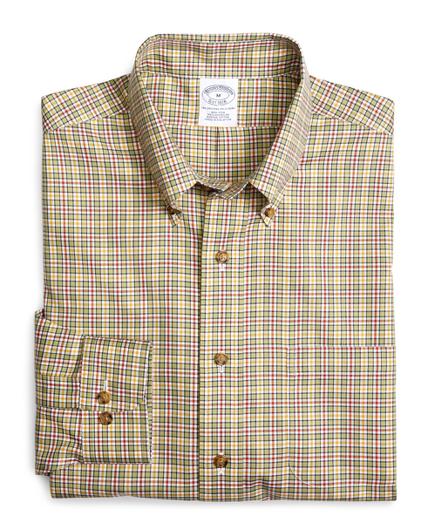 Brooks Brothers Supima Cotton Non-iron Slim Fit Green Check Sport Shirt