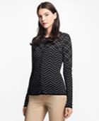 Brooks Brothers Women's Jacquard Bird's-eye Silk-cotton Cardigan