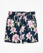 Brooks Brothers Men's Montauk 6 Lily Print Swim Trunks