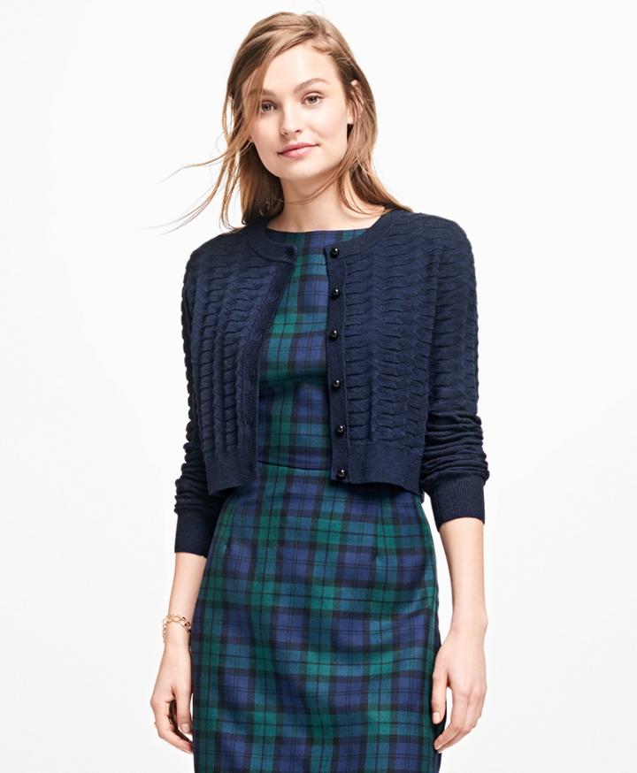 Brooks Brothers Women's Textured Cropped Cardigan