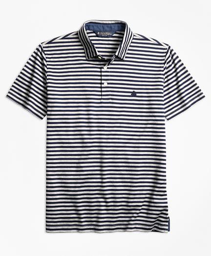 Brooks Brothers Slim Fit Stripe Self-collar Polo Shirt