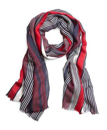 Brooks Brothers Navy And Red Multistripe Scarf
