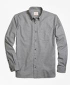 Brooks Brothers Men's Herringbone Brushed-cotton Flannel Sport Shirt