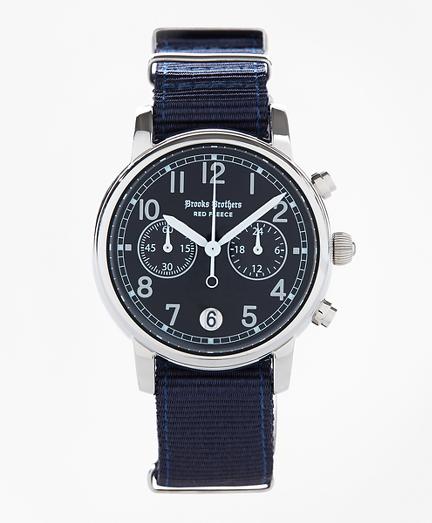 Brooks Brothers Round Navy Face Watch With Nylon Band