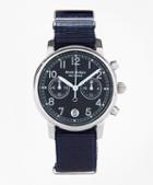 Brooks Brothers Round Navy Face Watch With Nylon Band