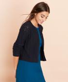 Brooks Brothers Cotton Cable-pointelle Cropped Cardigan