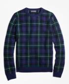 Brooks Brothers Men's Merino Wool Black Watch Crewneck Sweater