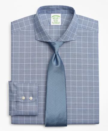 Brooks Brothers Stretch Milano Slim-fit Dress Shirt, Non-iron Royal Oxford Glen Plaid