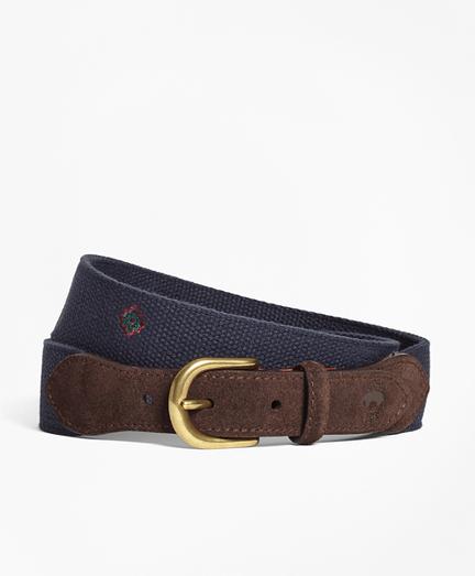 Brooks Brothers Medallion-embroidered Cotton Belt