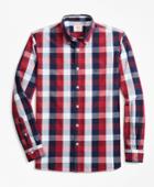 Brooks Brothers Men's Indigo-dyed Checked Cotton Broadcloth Sport Shirt