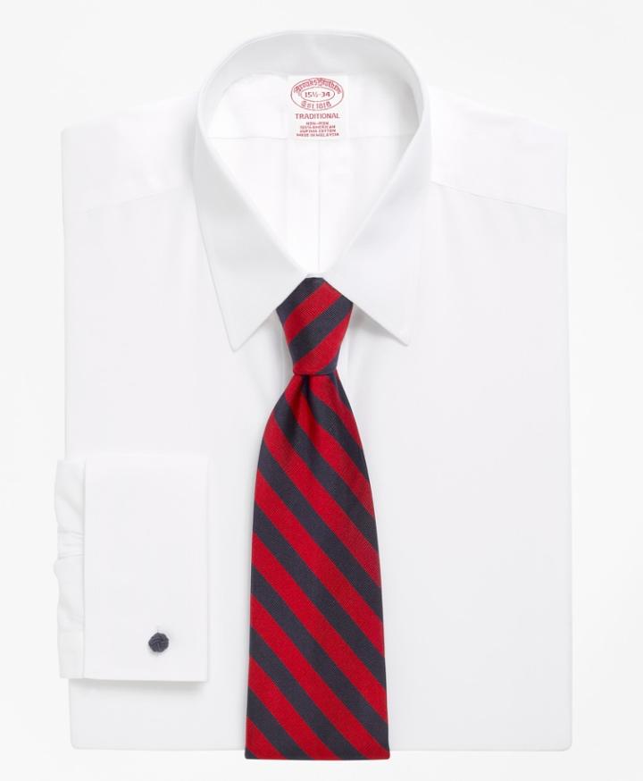 Brooks Brothers Men's Relaxed Fit Relaxed-fit Dress Shirt, Non-iron Point Collar French Cuff