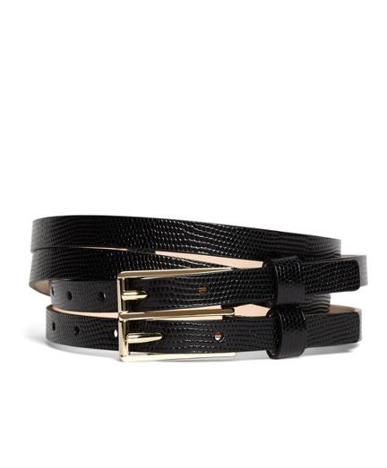 Brooks Brothers Lizard Embossed Calfskin Double Belt