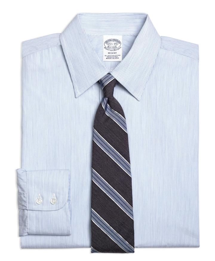Brooks Brothers Men's Slim Fitted Dress Shirt, Heathered Candy Stripe
