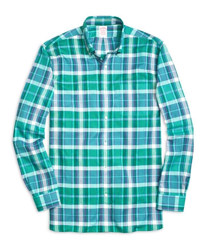 Brooks Brothers Men's Madison Fit Madras Sport Shirt