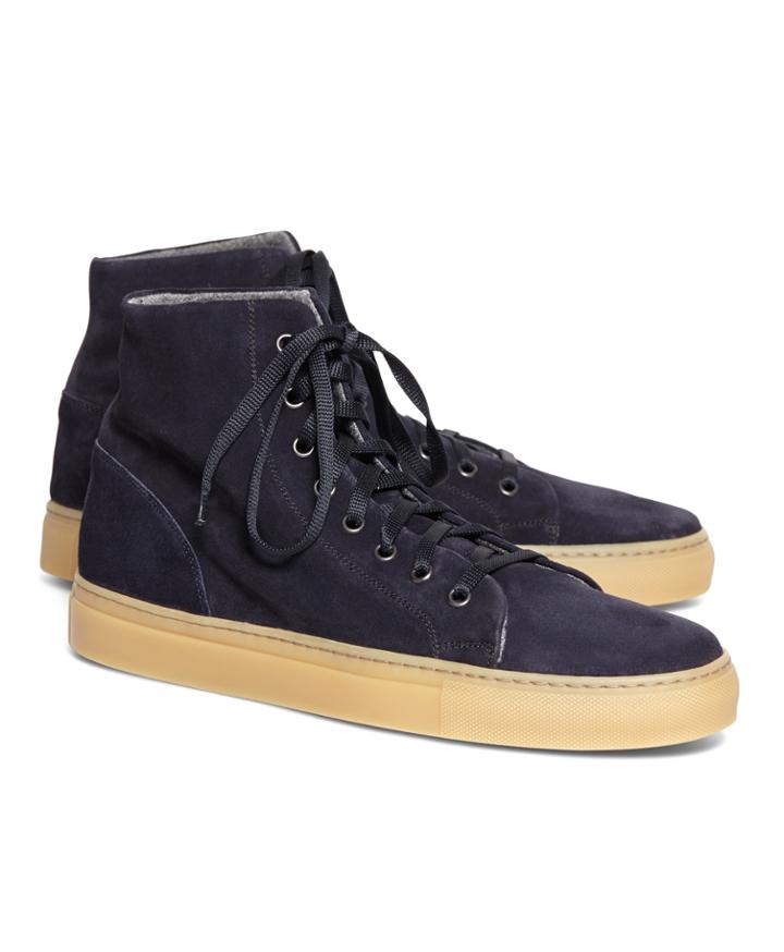 Brooks Brothers Men's High Top Suede Sneaker