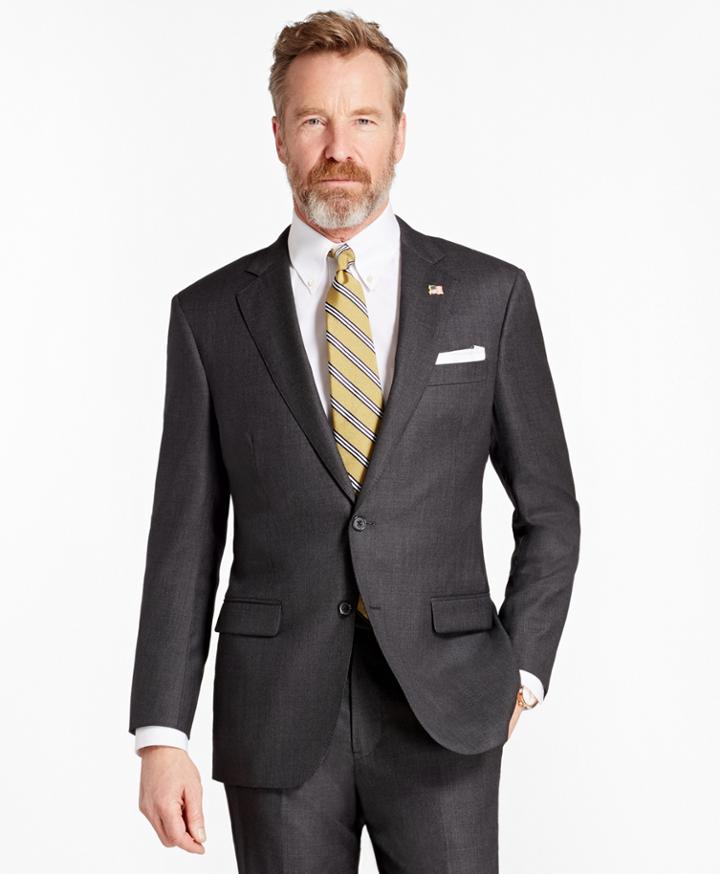 Brooks Brothers Men's Madison Fit Saxxon Wool Neat 1818 Suit