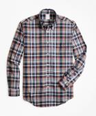 Brooks Brothers Regent Fit Navy Madras Sport Shirt