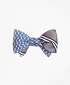 Brooks Brothers Men's Koala Print With Bb#1 Stripe Reversible Bow Tie