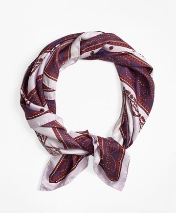 Brooks Brothers Ribbon-print Silk Square Scarf