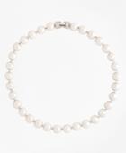 Brooks Brothers Women's 17 12mm Glass Pearl Necklace With Deco Clasp