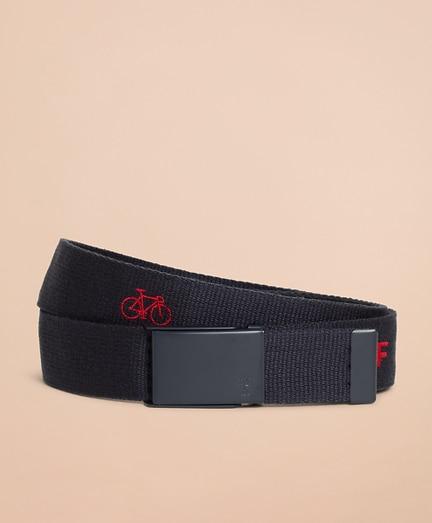 Brooks Brothers Embroidered Canvas Belt