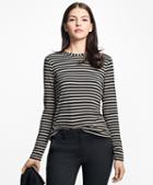 Brooks Brothers Stripe Jersey-knit Top