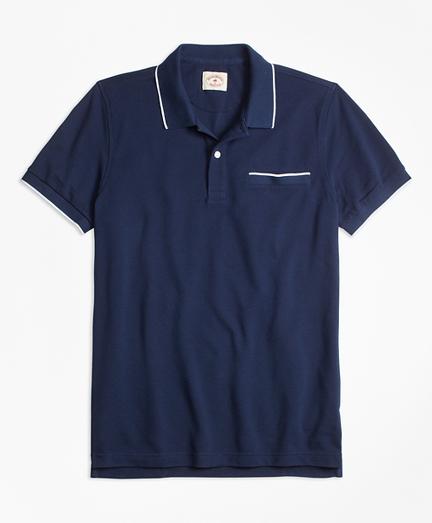Brooks Brothers Stripe-tip Pique Polo Shirt