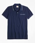 Brooks Brothers Stripe-tip Pique Polo Shirt