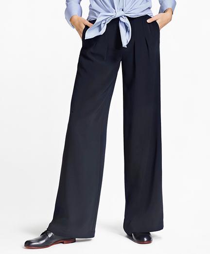 Brooks Brothers Matte Satin Wide-leg Pants