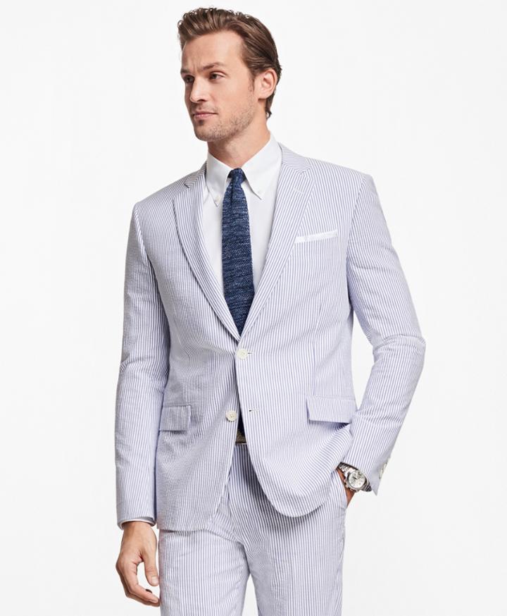 Brooks Brothers Men's Regent Fit Stripe Seersucker Suit