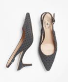 Brooks Brothers Women's Polka-dot Sling-back Kitten Heel Pumps