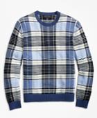 Brooks Brothers Men's Supima Cotton Plaid Crewneck Sweater