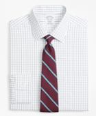 Brooks Brothers Men's Slim Fitted Dress Shirt, Non-iron Overcheck Windowpane