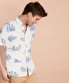 Brooks Brothers Tropical-print Linen-blend Short-sleeve Sport Shirt