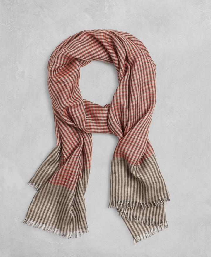 Brooks Brothers Men's Golden Fleece Checked Cashmere Silk Scarf