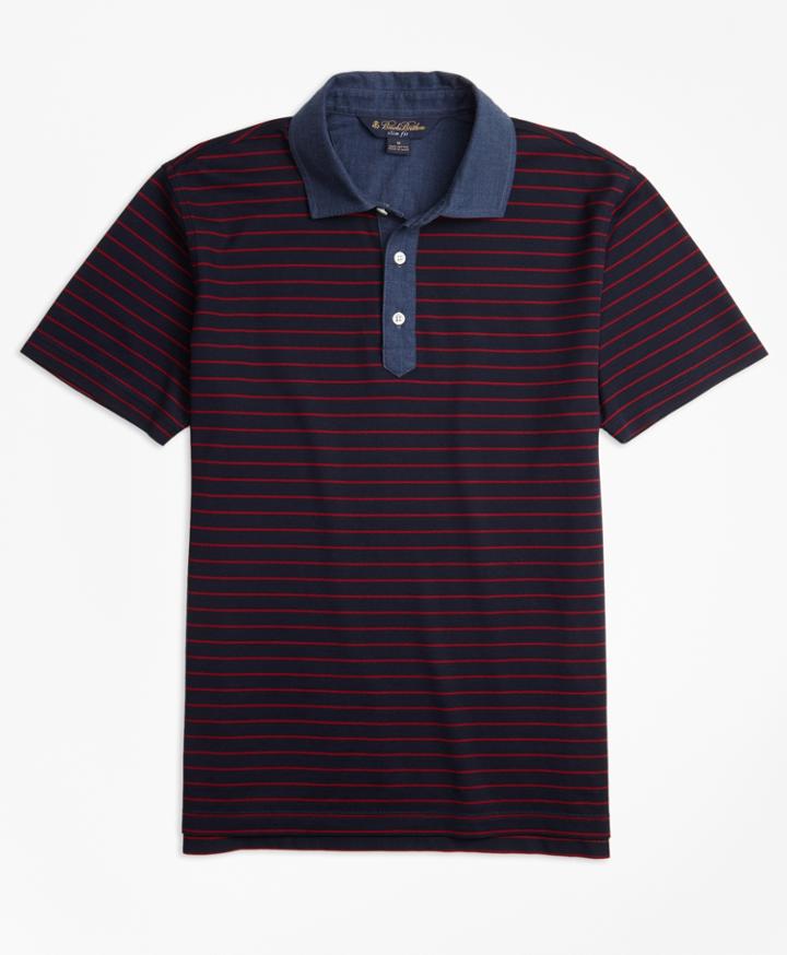 Brooks Brothers Men's Slim Fit Stripe Polo Shirt