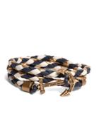 Brooks Brothers Men's Kiel James Patrick Navy Leather Wrap Bracelet