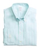 Brooks Brothers Slim Fit Double Alternating Stripe Linen Sport Shirt
