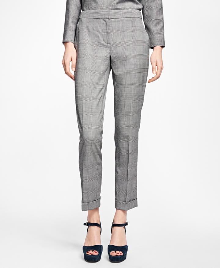 Brooks Brothers Women's Wool-blend Glen Plaid Pants