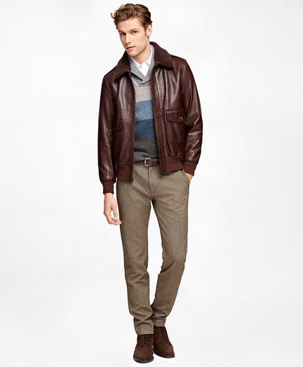Brooks Brothers Leather Bomber Jacket