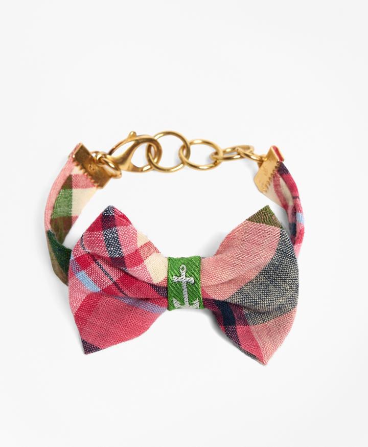 Brooks Brothers Women's Kiel James Patrick Pink And Green Madras Bow Bracelet
